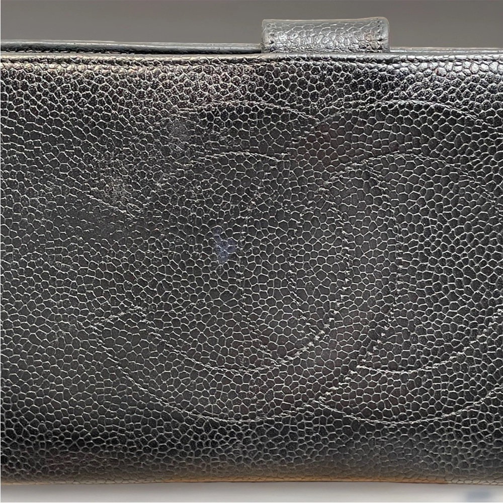 SOLD Vintage Chanel CC Black Caviar Leather Continental Long Wallet Clutch - Picture 4 of 16